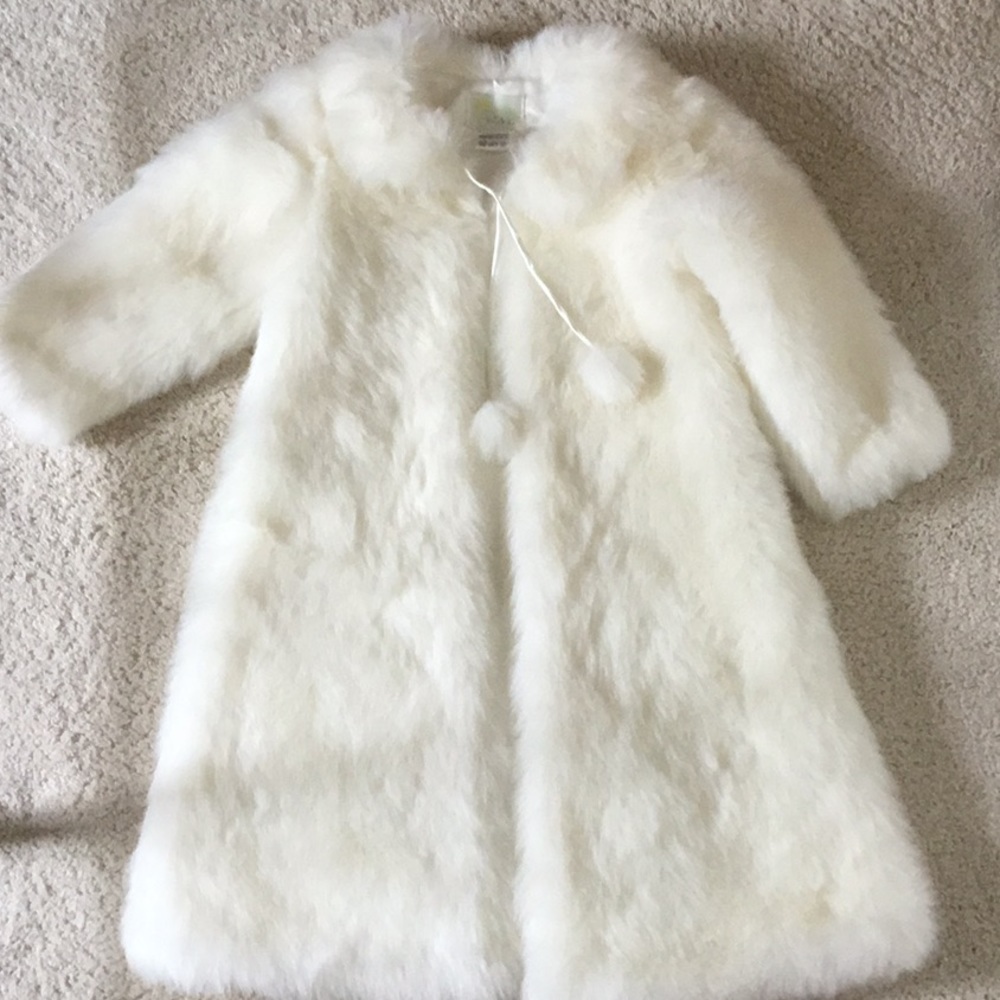 Pure by Avica Fancy  Faux Fur Winter Long Coat 4 5 6 Wedding Party Holiday
